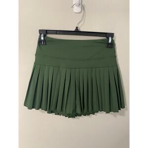 New Gold hinge Pleated Tennis Skirt, Forest Green Size XS